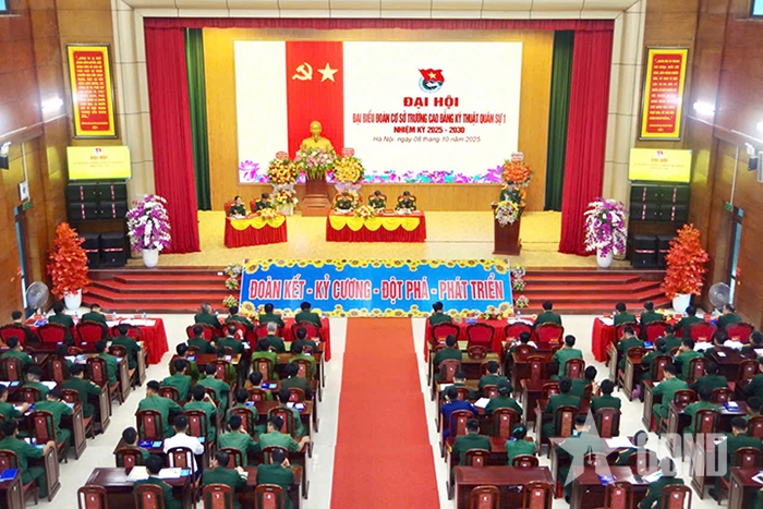 Đoàn cơ sở Trường Cao đẳng Kỹ thuật Quân sự 1 tổ chức Đại hội đại biểu nhiệm kỳ 2025-2030